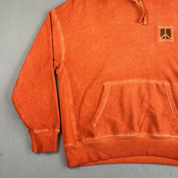 NWT Saturdays NYC Grande Peace Hyper Orange Long Sleeve Drawstring Hoodie S - Picture 6 of 16
